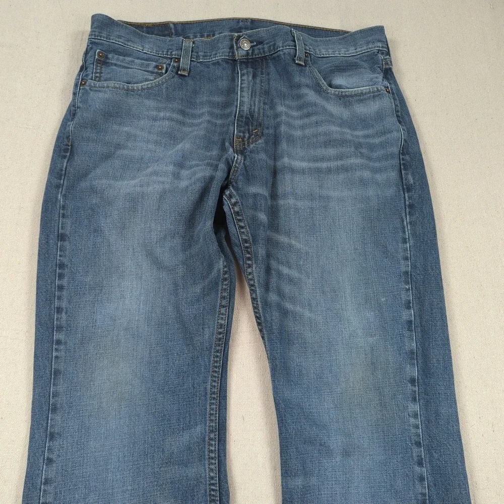 Levis Jeans Mens 36x30 Blue 527 Boot Cut Western Cowboy Distressed